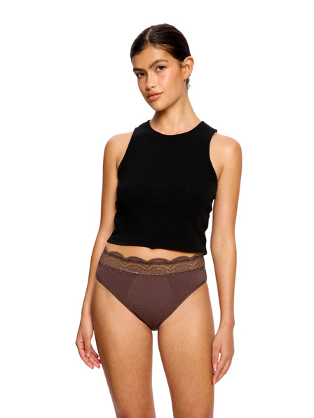 Modibodi Menstrualne gaćice Modibodi Sensual Hi Waist Bikini Super Mahogany