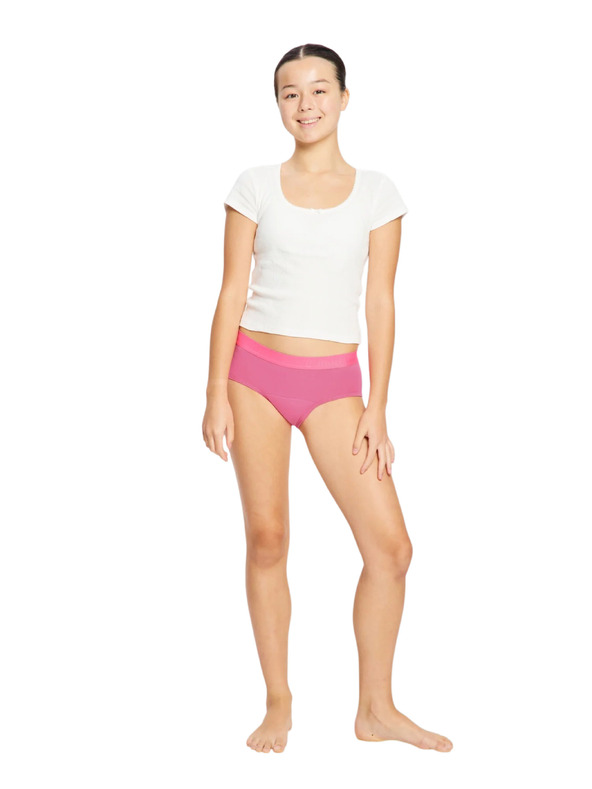 Modibodi Djevojačke menstrualne gaće Modibodi Teen Hipster Boyleg Moderate Watermelon Pink Sorbet