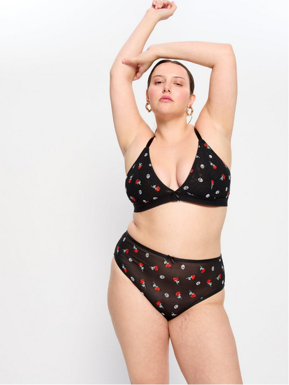 Modibodi Menstrualne gaće Modibodi Intimates V Day Hi Waist Brief Moderate-Heavy Black Rose