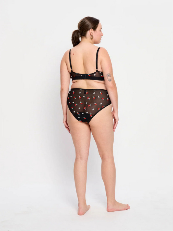 Modibodi Menstrualne gaće Modibodi Intimates V Day Hi Waist Brief Moderate-Heavy Black Rose