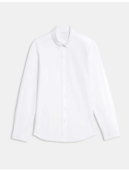 Marks & Spencer Bluza uskog kroja od mješavine pamuka sa anti-gužva završnom obradom Marks & Spencer bijela