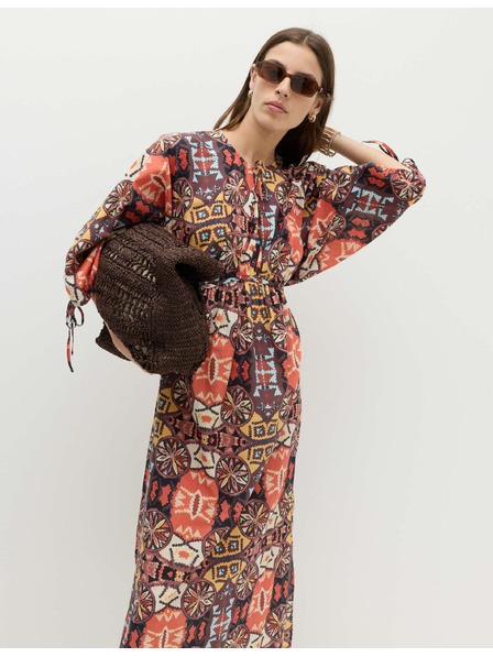 Marks & Spencer Kaftan maxi haljina sa printom i istaknutim pojasом od čiste pamuka Marks & Spencer više boja