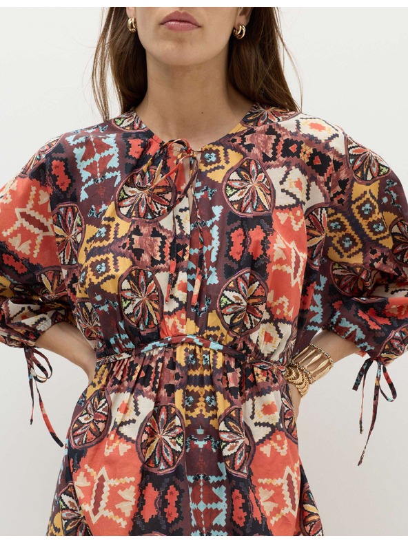 Marks & Spencer Kaftan maxi haljina sa printom i istaknutim pojasом od čiste pamuka Marks & Spencer više boja