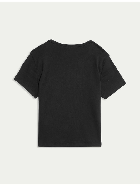 Marks & Spencer Rebrasta majica s visokim udjelom pamuka (2–16 godina) Marks & Spencer crna