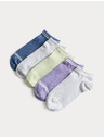 Marks & Spencer Kratke čarape Trainer Liners™ s visokim udjelom pamuka, 5 pari u pakiranju (6 malo – 7 veliko) Marks & Spencer siva