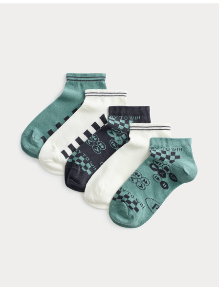 Marks & Spencer Kratke čarape Trainer Liners™ Gaming, 5 pari u pakiranju (6 malo – 7 veliko) Marks & Spencer zelena