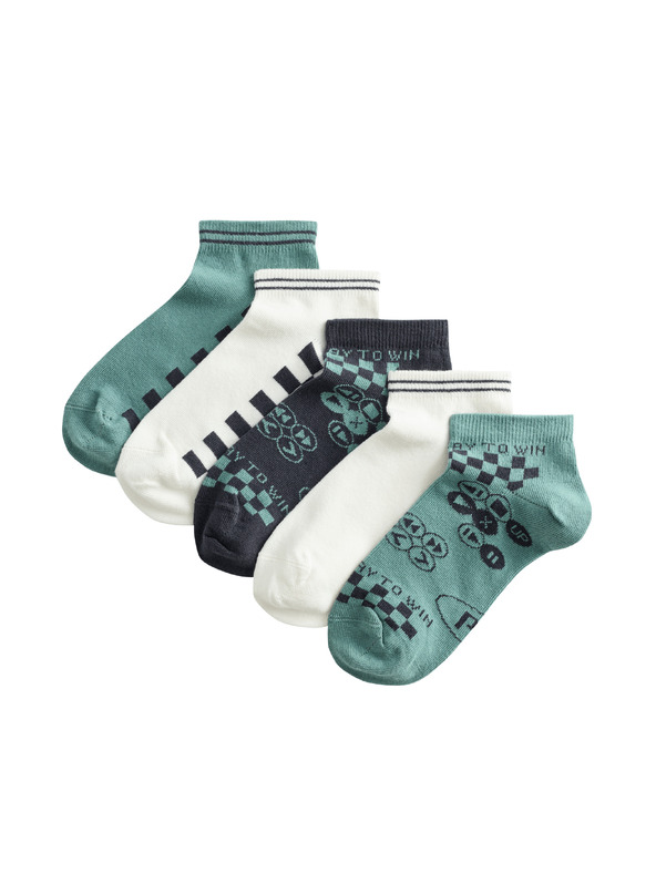 Marks & Spencer Kratke čarape Trainer Liners™ Gaming, 5 pari u pakiranju (6 malo – 7 veliko) Marks & Spencer zelena