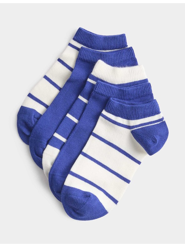 Marks & Spencer Prugaste kratke čarape Trainer Liners™, set od 5 pari (6 malo – 7 veliko) Marks & Spencer plava