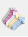Marks & Spencer Rebrastane kratke čarape Trainer Liners™ s visokim udjelom pamuka, 5 pari (6 malo – 7 veliko) Marks & Spencer visebarjna