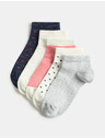 Marks & Spencer Prugaste kratke čarape Trainer Liners™ s visokim udjelom pamuka, set od 5 pari Marks & Spencer plava
