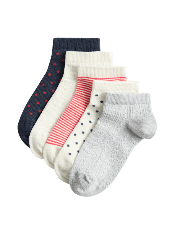 Marks & Spencer Prugaste kratke čarape Trainer Liners™ s visokim udjelom pamuka, set od 5 pari Marks & Spencer plava