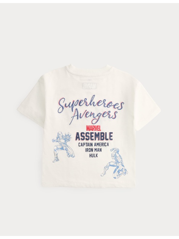 Marks & Spencer Majica od čiste pamuke s motivom Marvel™ Avengers™ (2–8 godina) Marks & Spencer kremasta