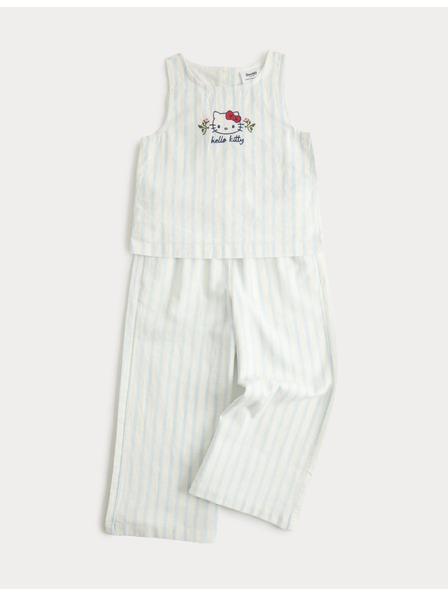 Marks & Spencer Dvoodijelni outfit s motivom Hello Kitty™ od čiste pamuke (2–8 godina) Marks & Spencer kremasta