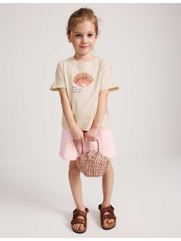 Marks & Spencer Украшена majica s motivom školjke, od 100% pamuke (4–8 godina) Marks & Spencer krem