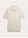 Marks & Spencer Pletena polo majica od čiste extra fine vune merino Marks & Spencer bež