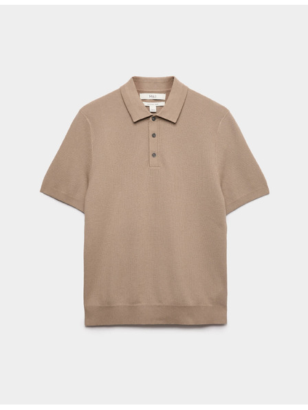 Marks & Spencer Pletena polo majica s teksturom i visokim udjelom pamuka Marks & Spencer bež