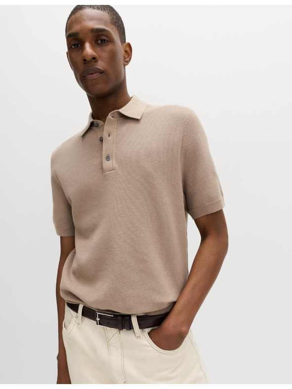 Marks & Spencer Pletena polo majica s teksturom i visokim udjelom pamuka Marks & Spencer bež