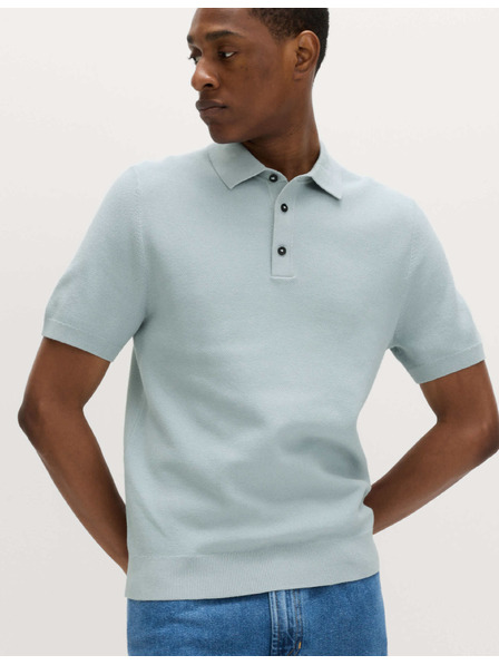 Marks & Spencer Pletena polo majica s teksturom i visokim udjelom pamuka Marks & Spencer plava