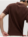 Marks & Spencer Polo majica s rebrasta teksturom, košuljskim vratom, s visokim udjelom pamuka Marks & Spencer smeđa