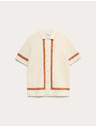 Marks & Spencer Pletena polo majica od čiste pamuka s kontrastnom obrubom Marks & Spencer kremasta