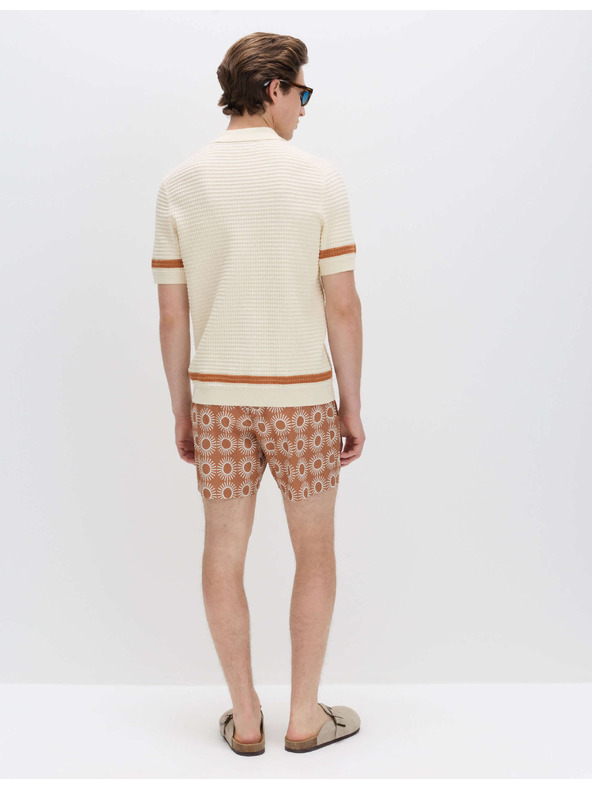 Marks & Spencer Pletena polo majica od čiste pamuka s kontrastnom obrubom Marks & Spencer kremasta