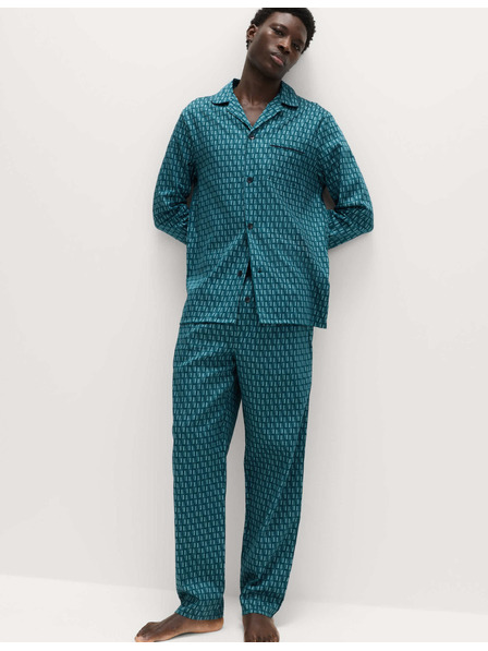 Marks & Spencer Pidžama od 100% pamuka s geometrijskim printom Marks & Spencer zelena