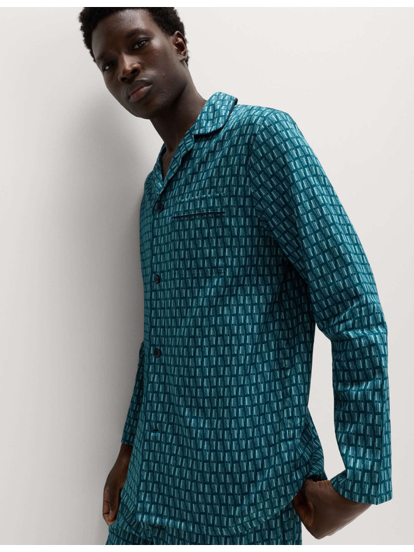 Marks & Spencer Pidžama od 100% pamuka s geometrijskim printom Marks & Spencer zelena