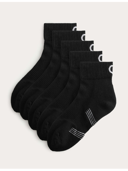 Marks & Spencer 5 pari sportskih prigušenih čarapa s visokim sadržajem pamuka, tehnologijom Freshfeet i ojačanom stopalnom Marks & Spencer crna