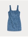 Marks & Spencer Tekoća denimska mini haljina od čistog pamuka ukrasena resicama Marks & Spencer mornarska plava