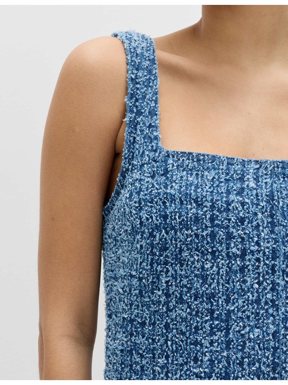 Marks & Spencer Tekoća denimska mini haljina od čistog pamuka ukrasena resicama Marks & Spencer mornarska plava
