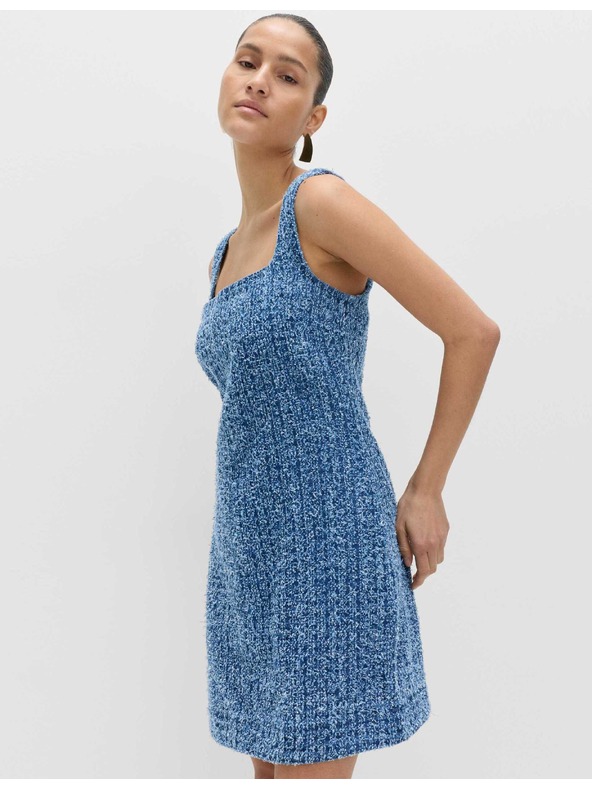 Marks & Spencer Tekoća denimska mini haljina od čistog pamuka ukrasena resicama Marks & Spencer mornarska plava