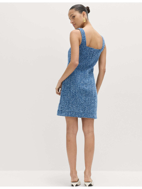 Marks & Spencer Tekoća denimska mini haljina od čistog pamuka ukrasena resicama Marks & Spencer mornarska plava