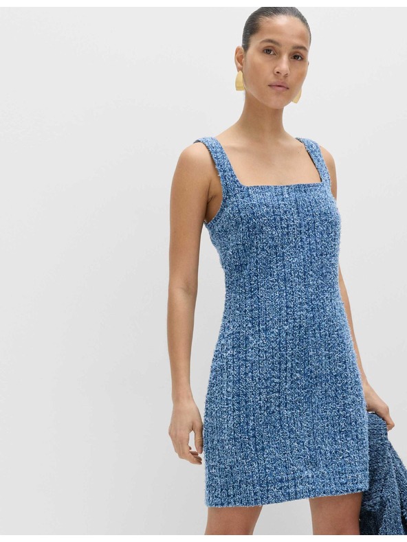Marks & Spencer Tekoća denimska mini haljina od čistog pamuka ukrasena resicama Marks & Spencer mornarska plava