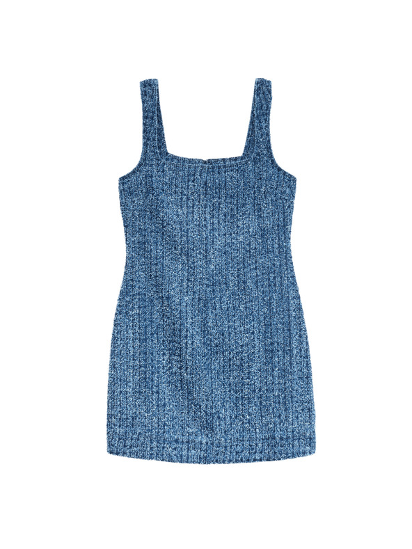 Marks & Spencer Tekoća denimska mini haljina od čistog pamuka ukrasena resicama Marks & Spencer mornarska plava
