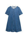 Marks & Spencer Tekoća denimska mini majična haljina od čistog pamuka Marks & Spencer mornarska plava