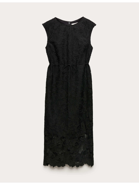 Marks & Spencer Midi haljina olovnog kroja s čipkastim prosječenjima Marks & Spencer crna