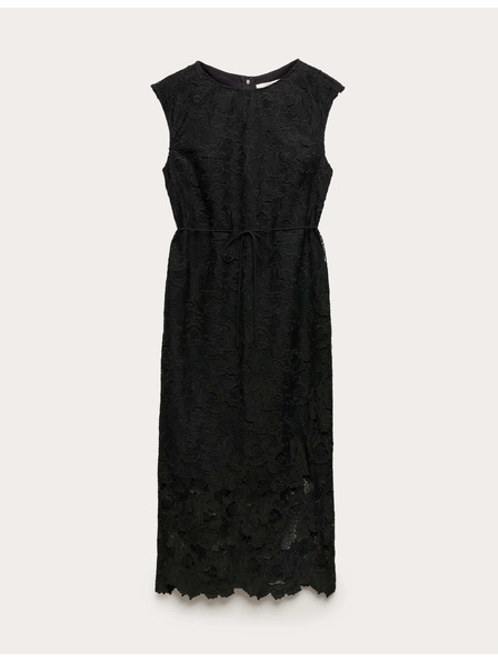 Marks & Spencer Midi haljina olovnog kroja s čipkastim prosječenjima Marks & Spencer crna