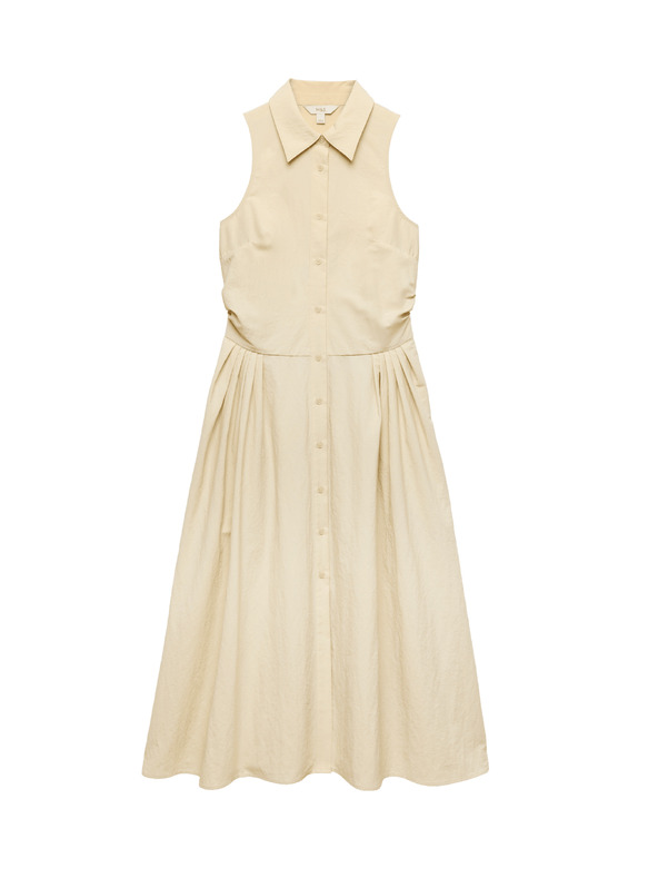 Marks & Spencer Zapinjajuća košuljasta midi haljina Marks & Spencer kremasta