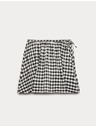 Marks & Spencer Minijaturna kružna suknja od materijala Gingham od mješavine pamuka Marks & Spencer crna