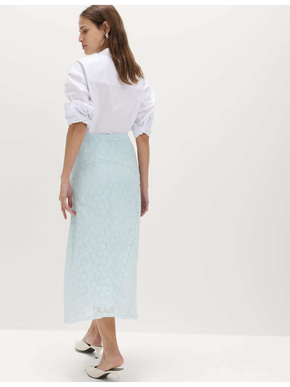 Marks & Spencer Midi suknja A-kroja s čipkom i visokim udjelom pamuka Marks & Spencer plava