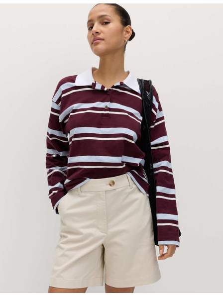 Marks & Spencer Chino šortice s visokim strukom s visokim udjelom pamuka Marks & Spencer kremasta