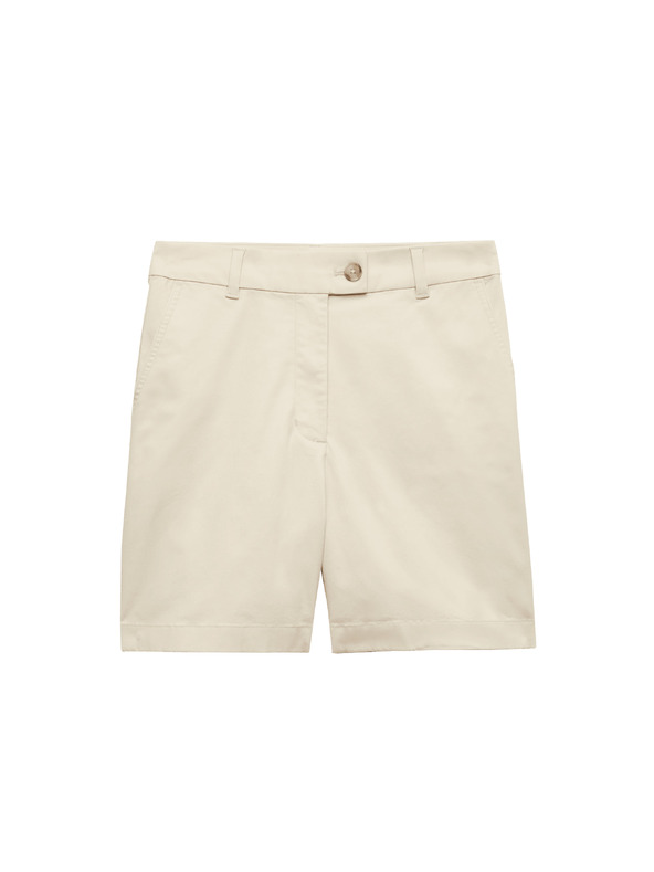 Marks & Spencer Chino šortice s visokim strukom s visokim udjelom pamuka Marks & Spencer kremasta