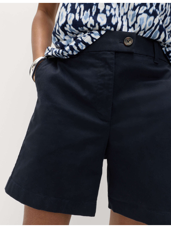 Marks & Spencer Chino šortice s visokim strukom s visokim udjelom pamuka Marks & Spencer mornarica plava