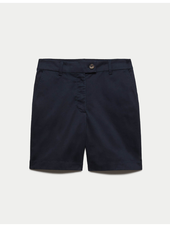 Marks & Spencer Chino šortice s visokim strukom s visokim udjelom pamuka Marks & Spencer mornarica plava