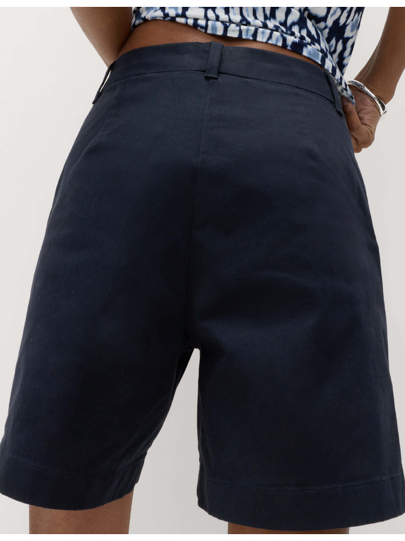 Marks & Spencer Chino šortice s visokim strukom s visokim udjelom pamuka Marks & Spencer mornarica plava