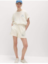 Marks & Spencer Teplákovske šortice s visokim strukom od čiste pamuka Marks & Spencer kremasta
