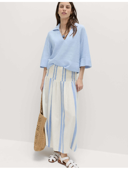 Marks & Spencer Maxi suknja s visokim udjelom lana s vezanjem Marks & Spencer plava