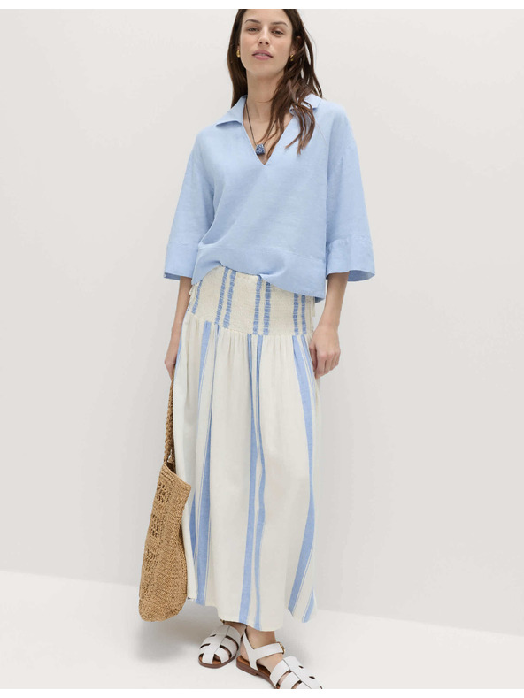 Marks & Spencer Maxi suknja s visokim udjelom lana s vezanjem Marks & Spencer plava