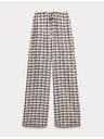 Marks & Spencer Hlače od Gingham materijala, s visokim udjelom lana s širokima nogavicama Marks & Spencer smeđa