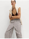 Marks & Spencer Hlače od Gingham materijala, s visokim udjelom lana s širokima nogavicama Marks & Spencer smeđa